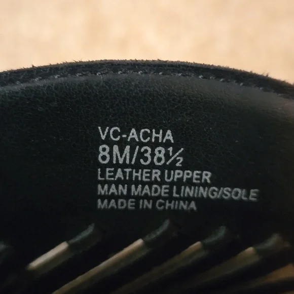 NWOT Vince Camuto Black Suede Peep-Toe Heels - Picture 10 of 10